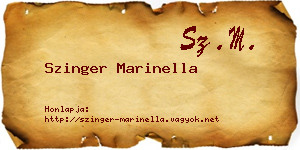 Szinger Marinella névjegykártya
